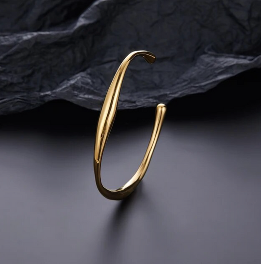 18-carat gold-plated solid branch-shaped bracelet