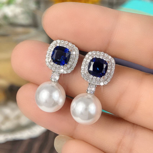 18-carat gold-plated natural pearl drop earrings