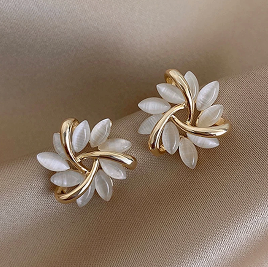 Cross flower earrings