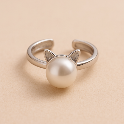 Magnificent Pearl Cat Necklace with Free Earrings + Ring
