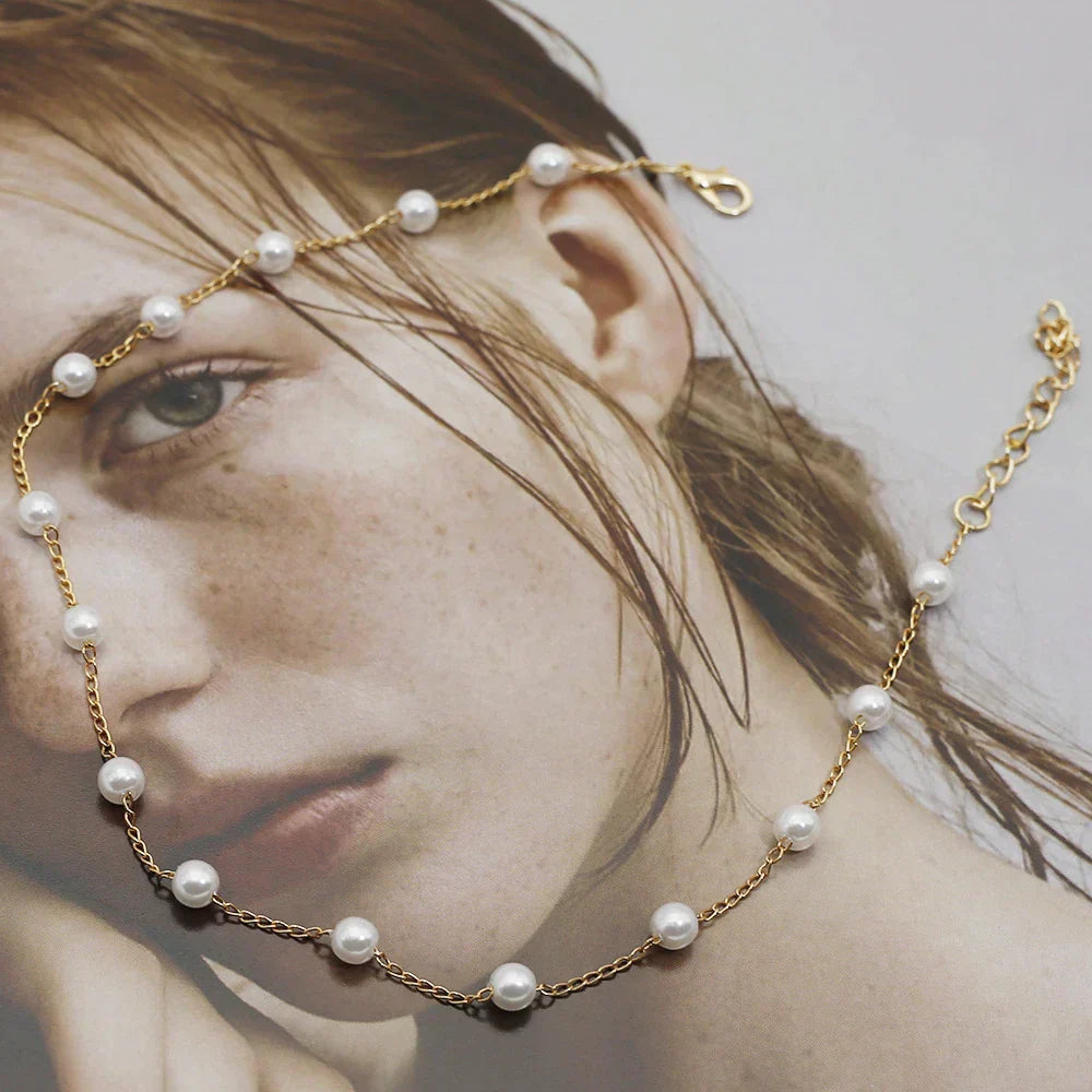 Small Gold Pearl Necklace
