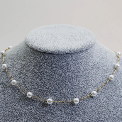 Small Gold Pearl Necklace