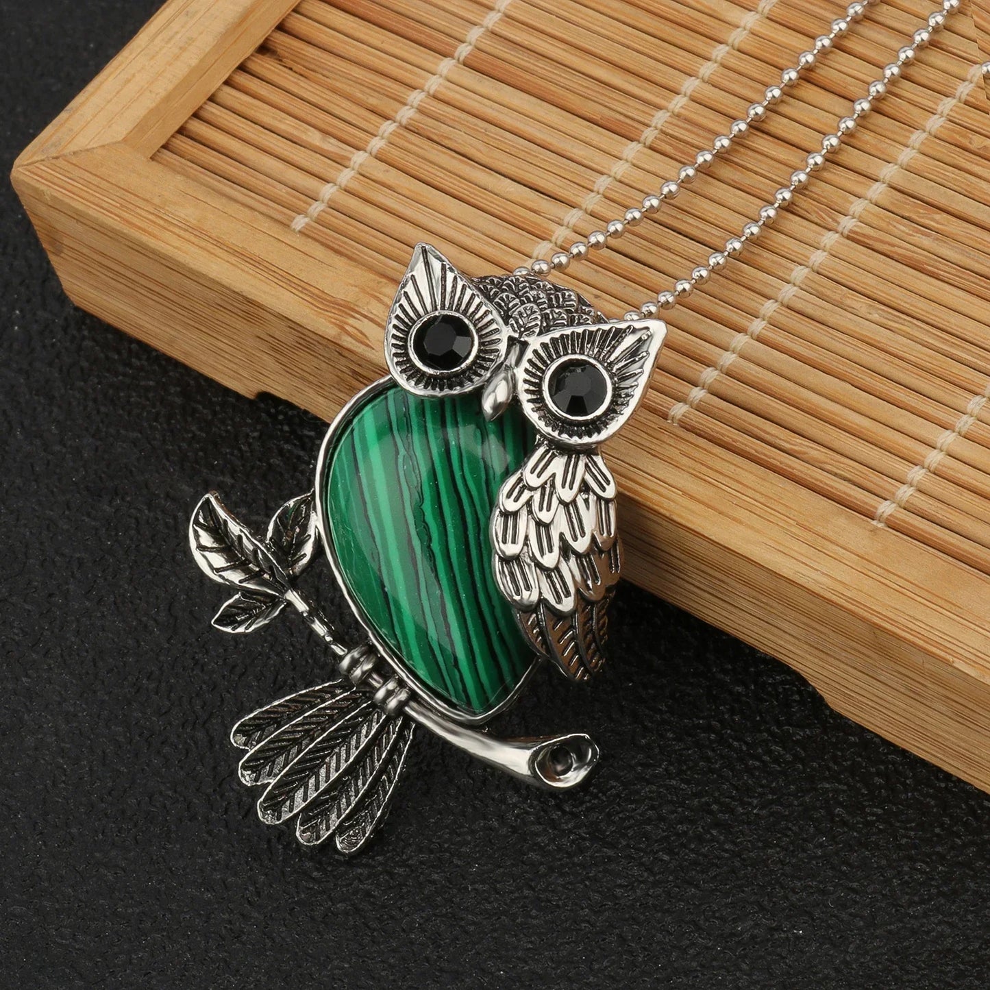 Owl Wisdom Crystal Pendant Necklace