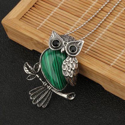 Owl Wisdom Crystal Pendant Necklace