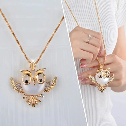 Owl Wisdom Opal Pendant Necklace