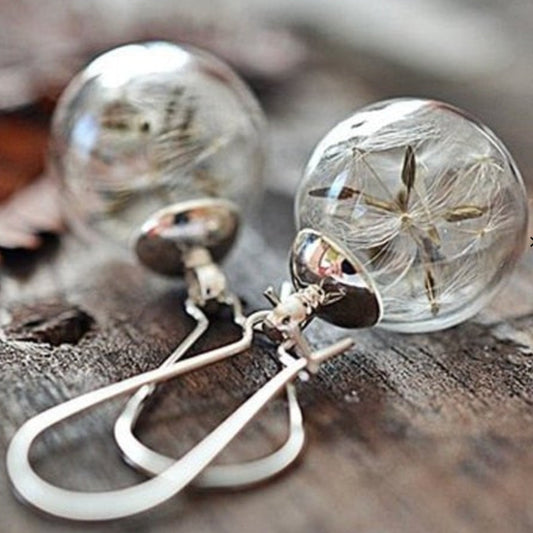 925 Silver Dandelion Drop Earring