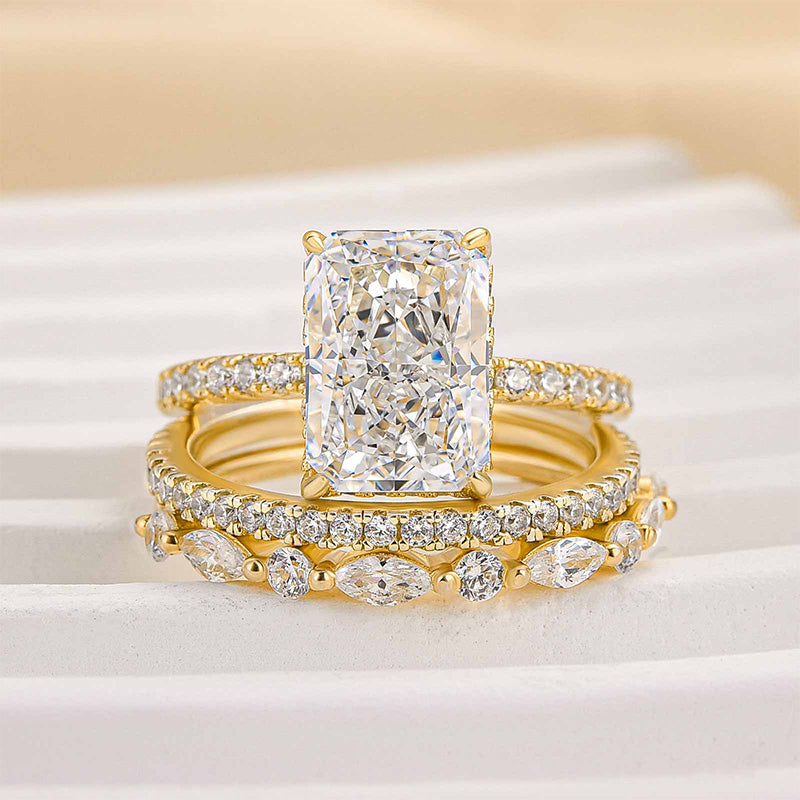 Jaily 3-piece Wedding Band Set | Gold