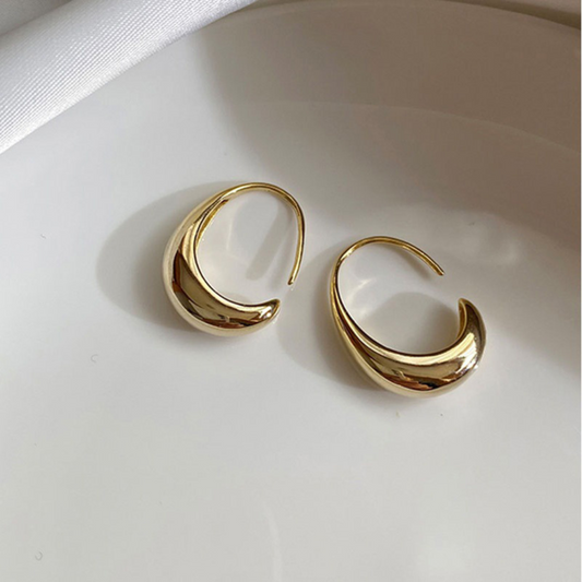 18-carat gold-plated brilliant modernist earrings