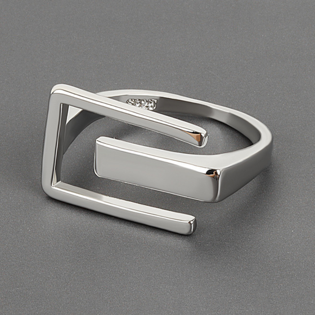 Adjustable 925 silver modernist ring