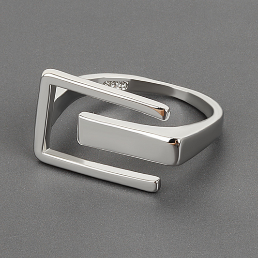 Adjustable 925 silver modernist ring