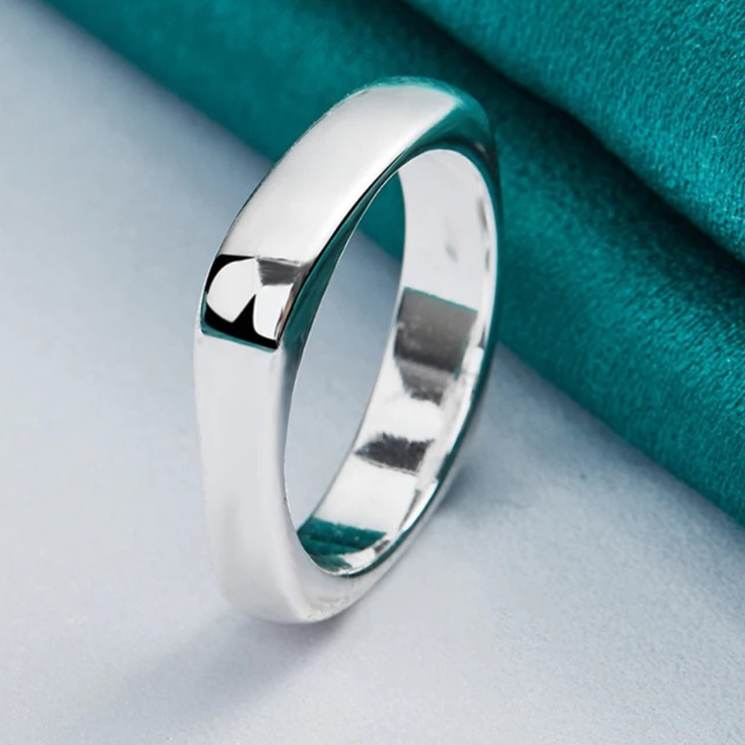 Adjustable square silver ring
