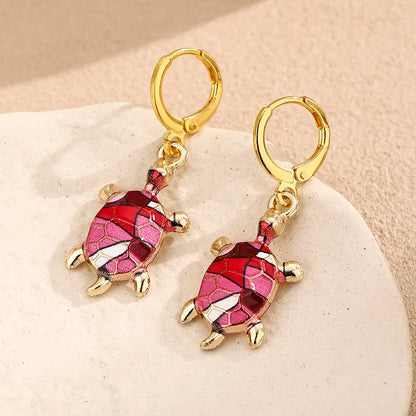 Huggie Sea Turtle Charm Ocean Earrings