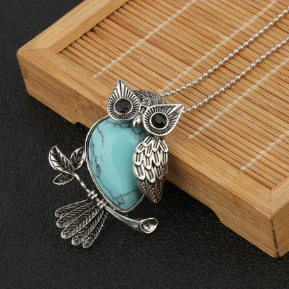 Owl Wisdom Crystal Pendant Necklace