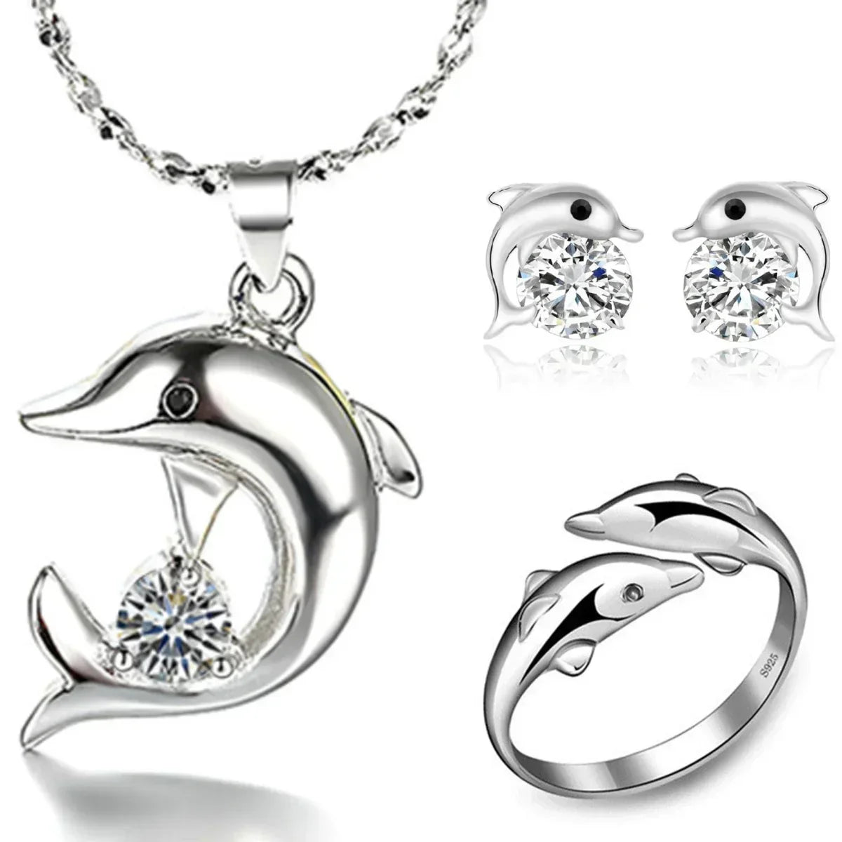 Sterling Silver Dolphin Jewelry Box