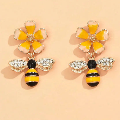 Bee and Sunflower Tomettes Earrings