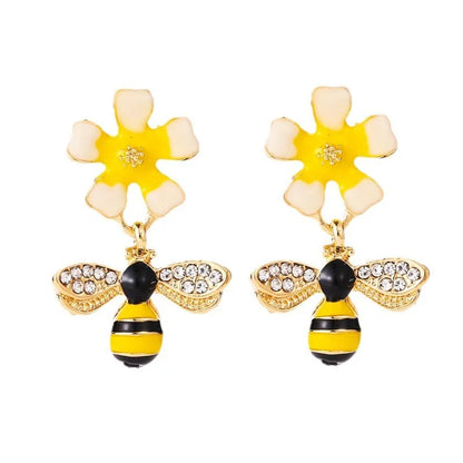 Bee and Sunflower Tomettes Earrings