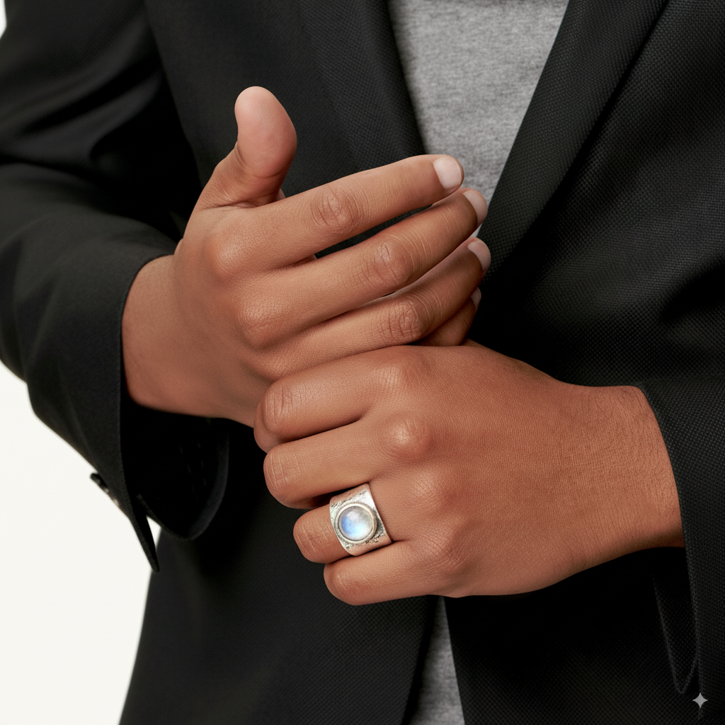 Bohemian moonstone ring