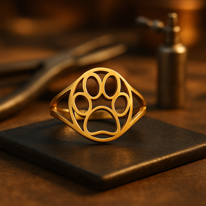 Open Stainless Steel Paw Ring – Lightweight and Stylish