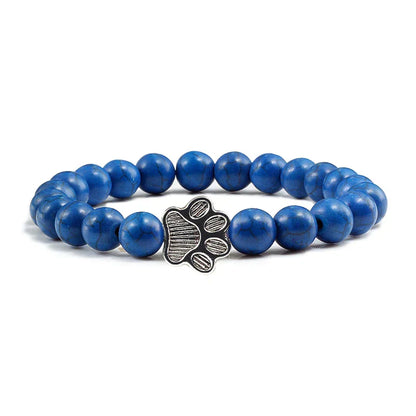 Paw Bead Bracelet – Natural Stone Design