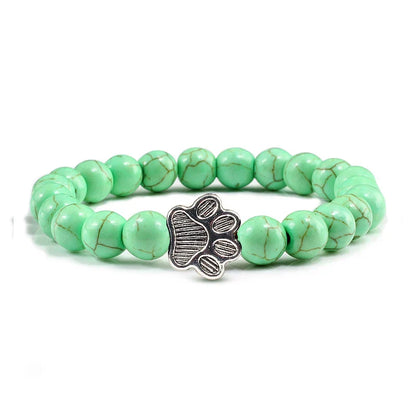 Paw Bead Bracelet – Natural Stone Design