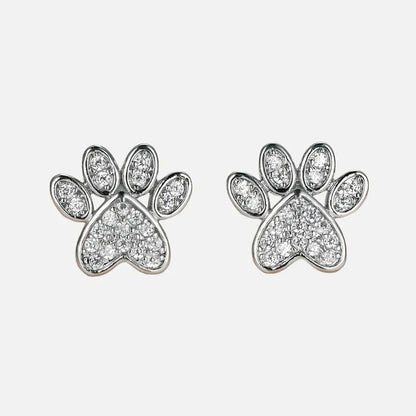 Fine White Zirconia Paws – Heart Design