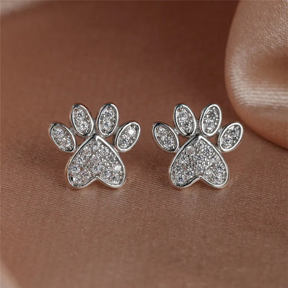 Fine White Zirconia Paws – Heart Design