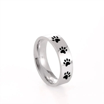 Handmade Paw Print Ring in Stainless Steel