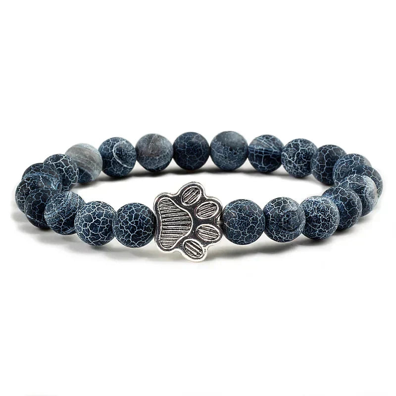 Paw Bead Bracelet – Natural Stone Design