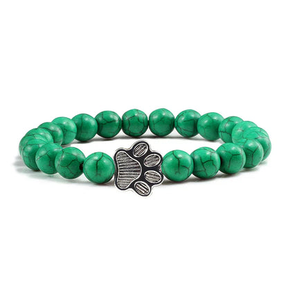 Paw Bead Bracelet – Natural Stone Design