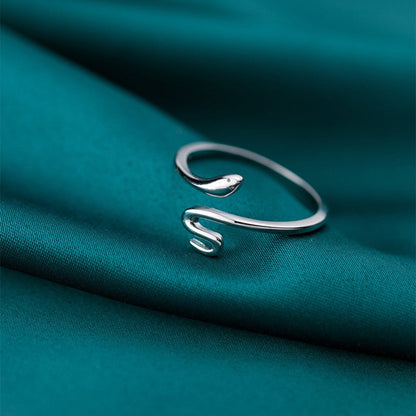 Adjustable 925 silver serpent ring