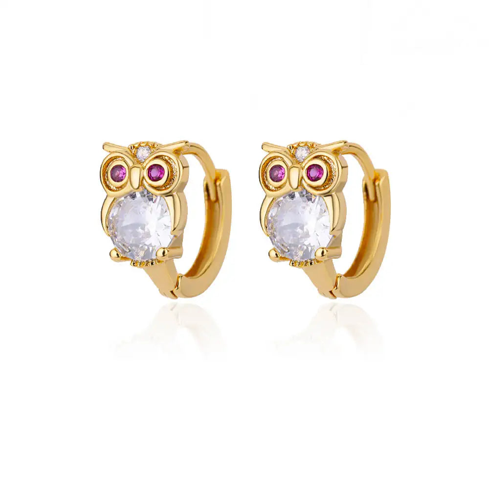 Crystal Animal Circle Earrings