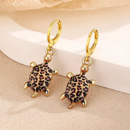 Huggie Sea Turtle Charm Ocean Earrings