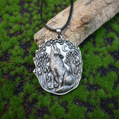 Wolf Moon Animal Totem Pendant Necklace