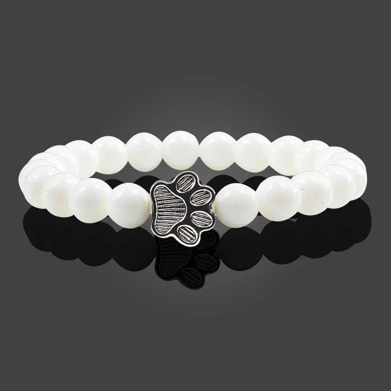 Paw Bead Bracelet – Natural Stone Design