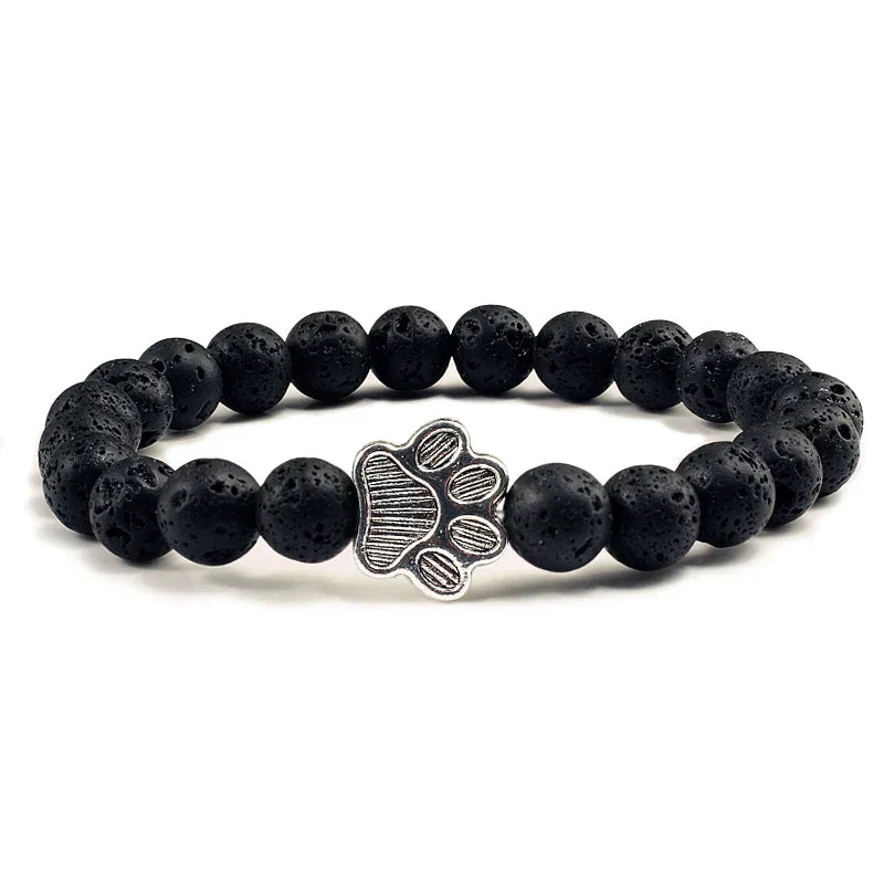 Paw Bead Bracelet – Natural Stone Design