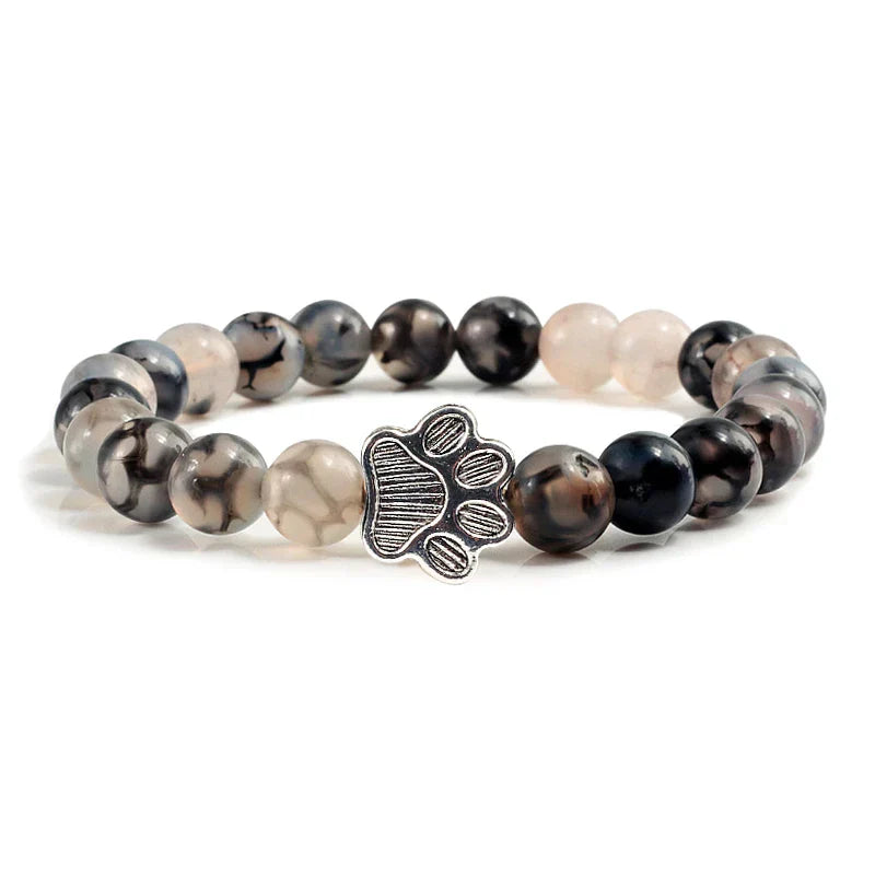 Paw Bead Bracelet – Natural Stone Design