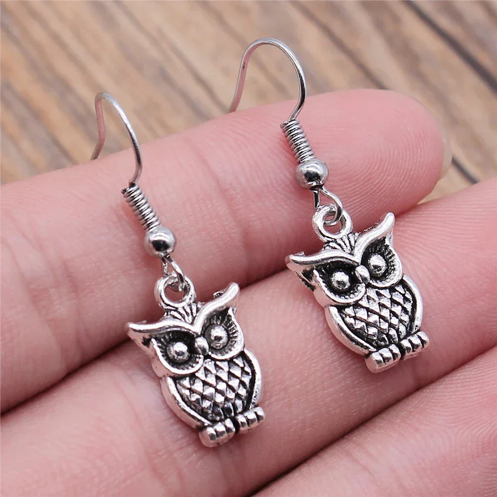 Vintage Boho Owl Tomettes Earrings