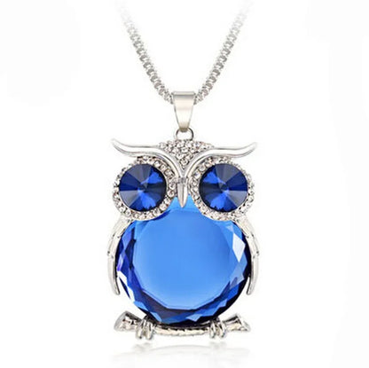 Owl Crystal Pendant Necklace