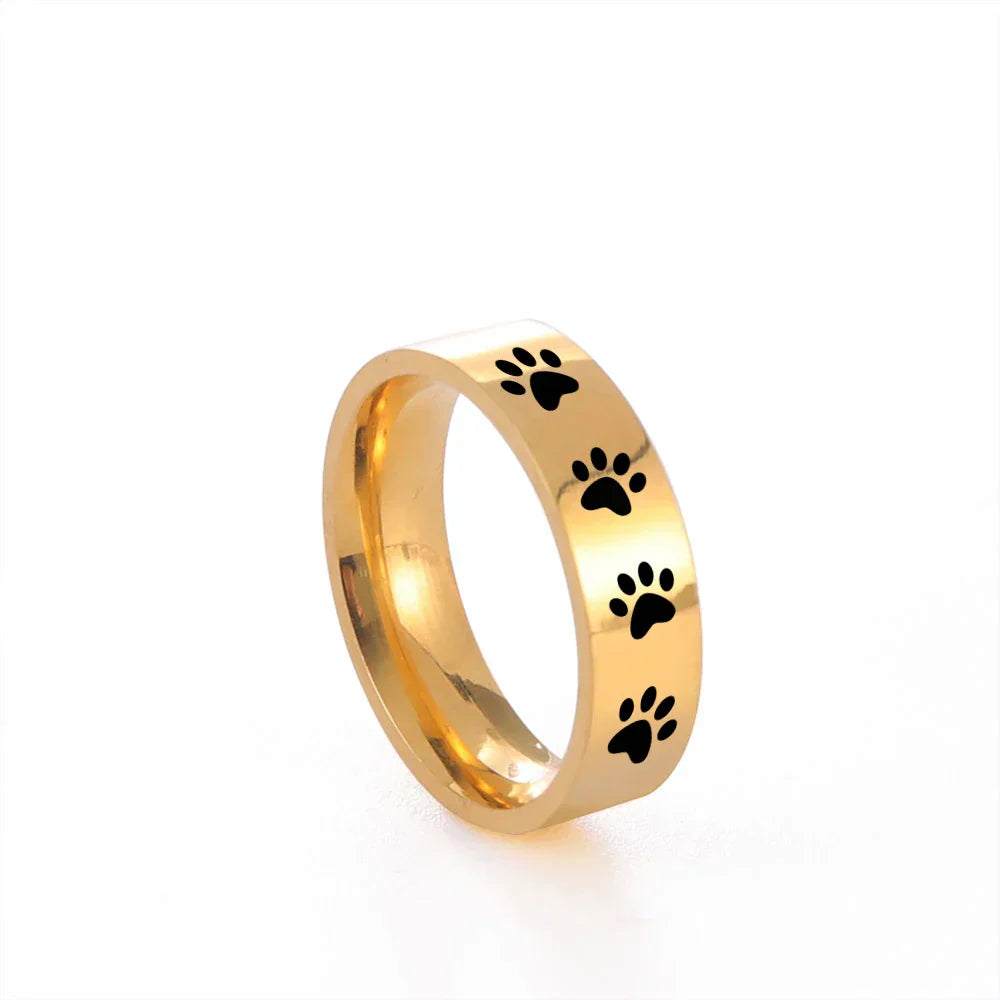 Handmade Paw Print Ring in Stainless Steel