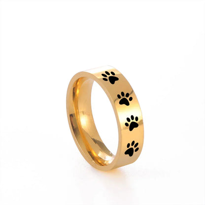 Handmade Paw Print Ring in Stainless Steel
