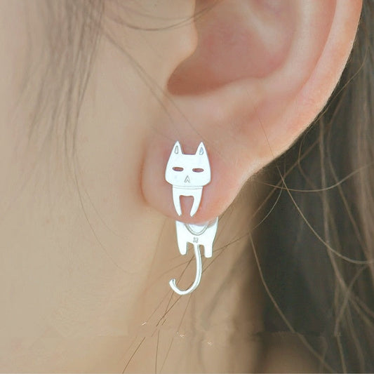 925 silver cat-shaped earrings, special edition