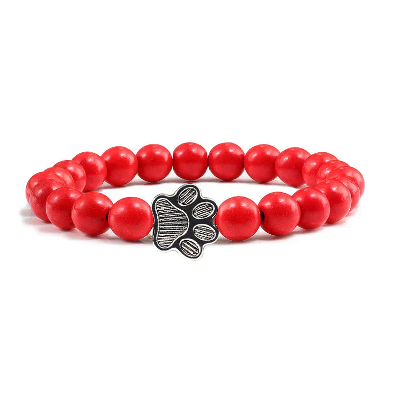 Paw Bead Bracelet – Natural Stone Design
