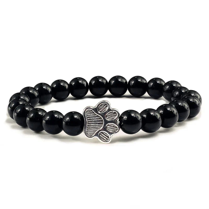 Paw Bead Bracelet – Natural Stone Design