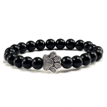Paw Bead Bracelet – Natural Stone Design
