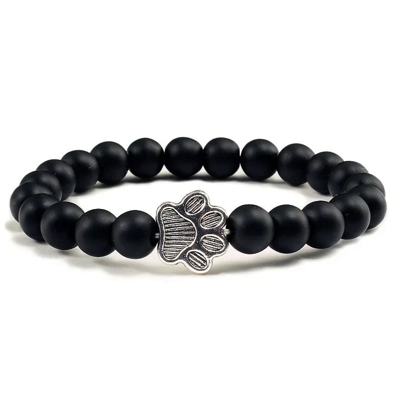 Paw Bead Bracelet – Natural Stone Design