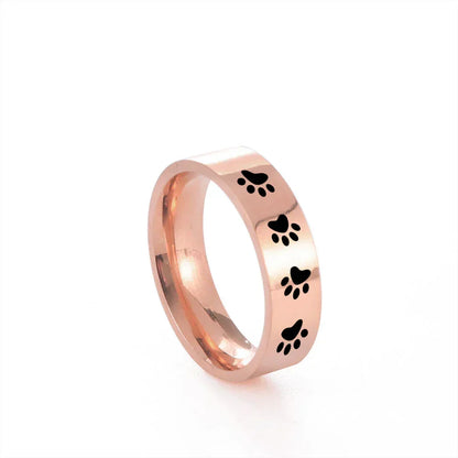 Handmade Paw Print Ring in Stainless Steel