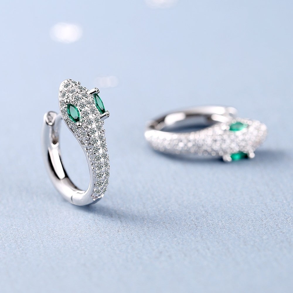 925 silver serpent earrings