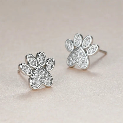 Fine White Zirconia Paws – Heart Design