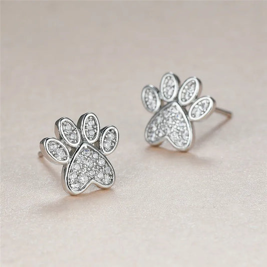 Fine White Zirconia Paws – Heart Design