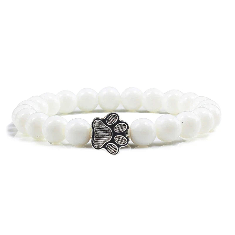Paw Bead Bracelet – Natural Stone Design